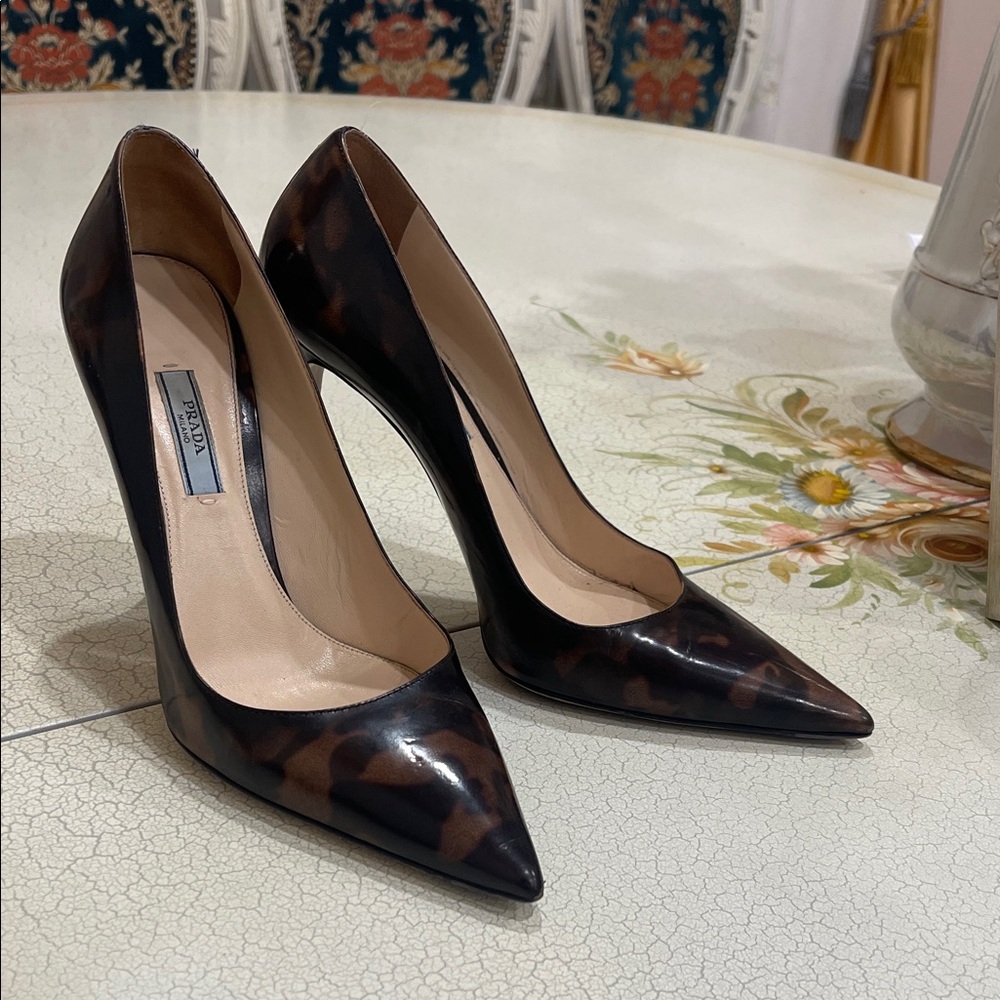 Prada Black and Tan Women's Heels